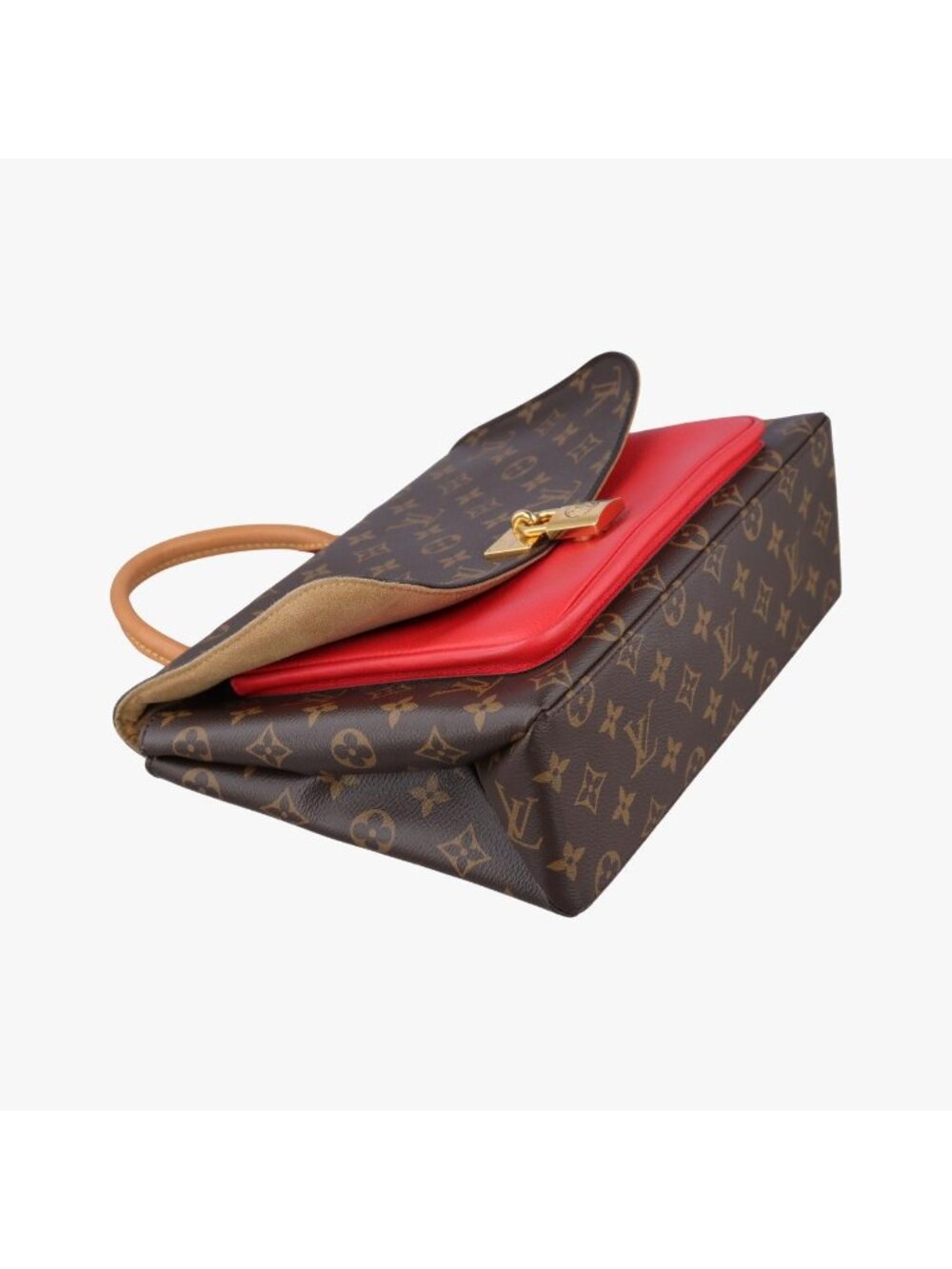 Louis Vuitton Marignan Monogram Brown Coquelicot Canvas Calfskin Shoulder Bag - Picture 5 of 16